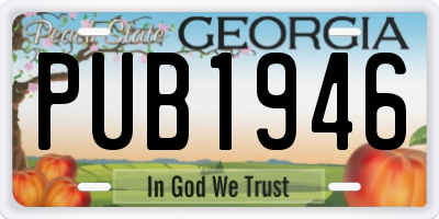 GA license plate PUB1946