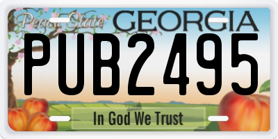 GA license plate PUB2495