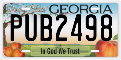 GA license plate PUB2498