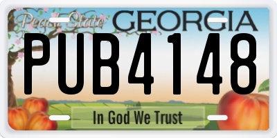 GA license plate PUB4148