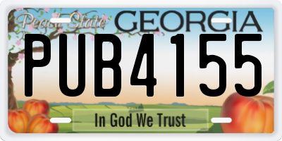 GA license plate PUB4155