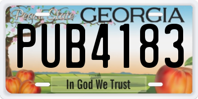 GA license plate PUB4183