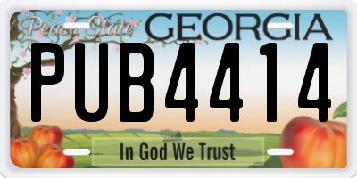 GA license plate PUB4414