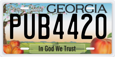 GA license plate PUB4420