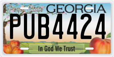 GA license plate PUB4424