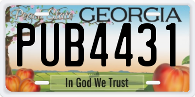 GA license plate PUB4431