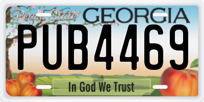 GA license plate PUB4469