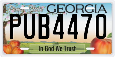 GA license plate PUB4470