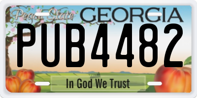 GA license plate PUB4482