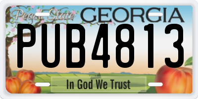 GA license plate PUB4813