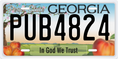 GA license plate PUB4824