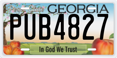 GA license plate PUB4827