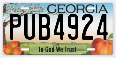 GA license plate PUB4924