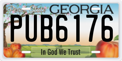 GA license plate PUB6176