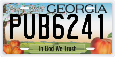 GA license plate PUB6241