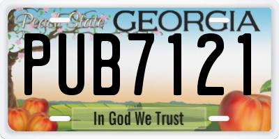 GA license plate PUB7121