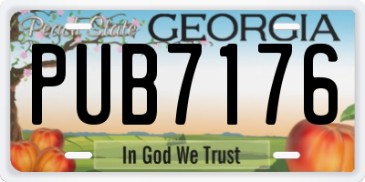 GA license plate PUB7176