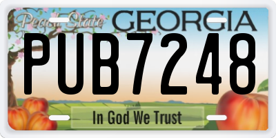 GA license plate PUB7248