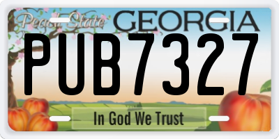 GA license plate PUB7327