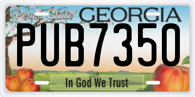 GA license plate PUB7350