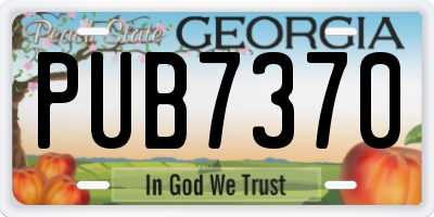 GA license plate PUB7370