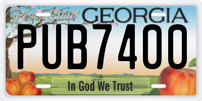 GA license plate PUB7400