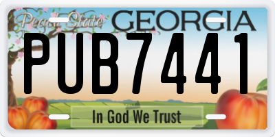 GA license plate PUB7441