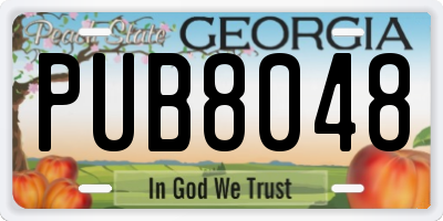 GA license plate PUB8048
