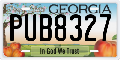 GA license plate PUB8327