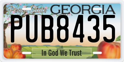 GA license plate PUB8435