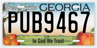 GA license plate PUB9467