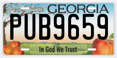GA license plate PUB9659