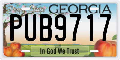 GA license plate PUB9717
