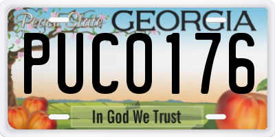 GA license plate PUC0176