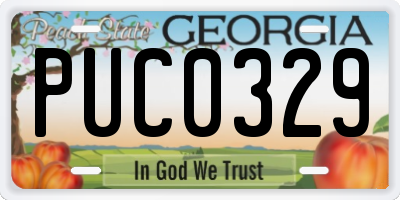 GA license plate PUC0329