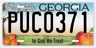 GA license plate PUC0371