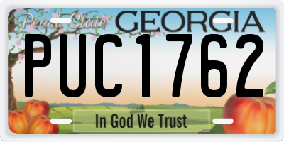 GA license plate PUC1762