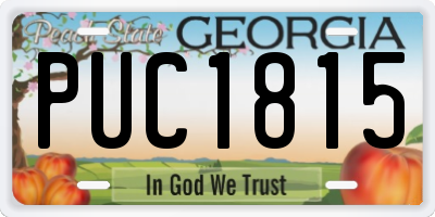 GA license plate PUC1815