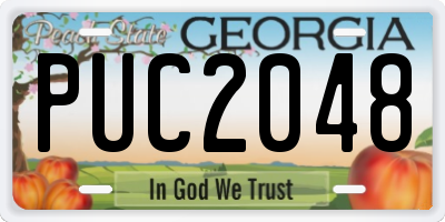 GA license plate PUC2048
