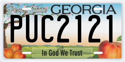 GA license plate PUC2121