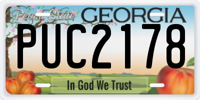 GA license plate PUC2178
