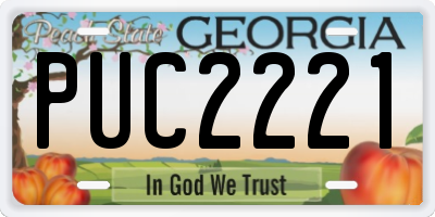 GA license plate PUC2221