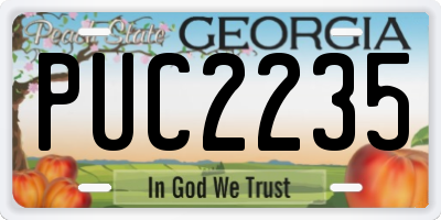 GA license plate PUC2235