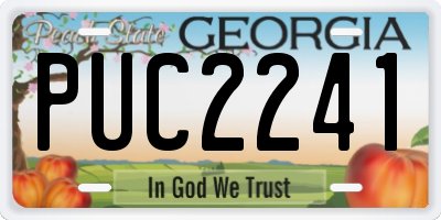 GA license plate PUC2241