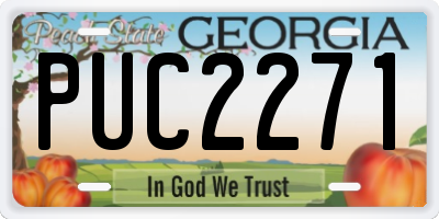 GA license plate PUC2271