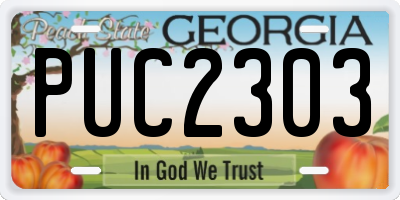 GA license plate PUC2303
