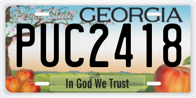 GA license plate PUC2418