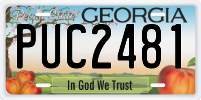 GA license plate PUC2481