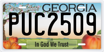 GA license plate PUC2509