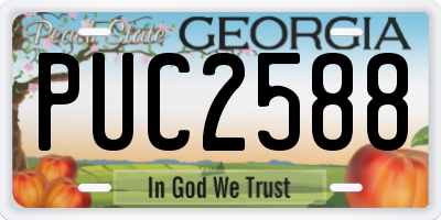 GA license plate PUC2588